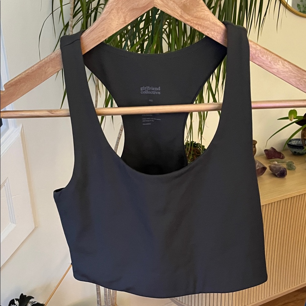 Girlfriend Collective Charcoal Gray Yoga Crop Top XS
